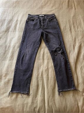 Levi's Wedgie Straight-Leg Jeans with Knee Rip